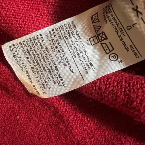 Banana Republic Vintage Style Men’s Large Cotton Wool Brick Red Crewneck Sweater - Picture 7 of 7
